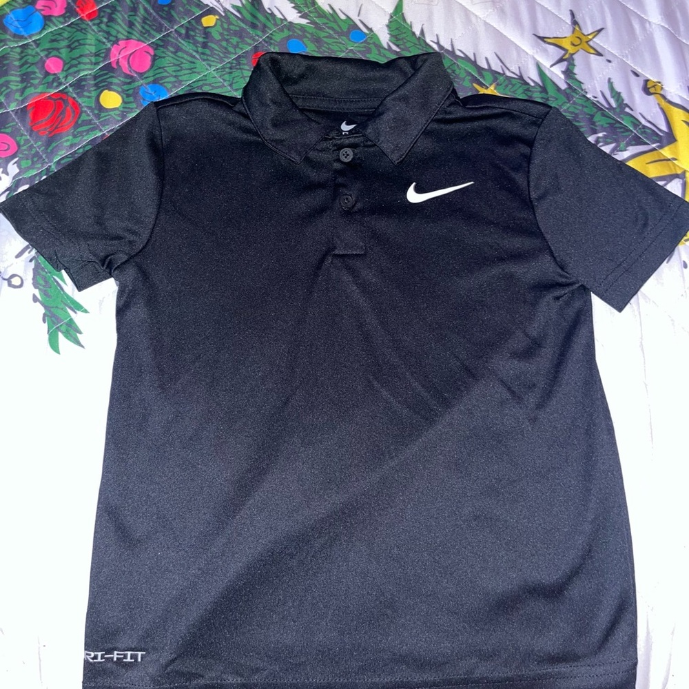 Nike kids black polo shirt